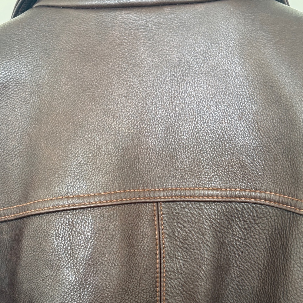 Wilsons Leather Men's Dark Brown Leather Bomber Jacket - Picture 5 of 13